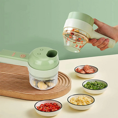 4 In 1 Electric Vegetable Cutter Set - Wireless Food Processor